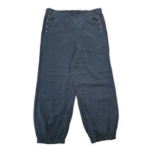 Pilcro Anthropologie Black Linen Wide Leg Pants